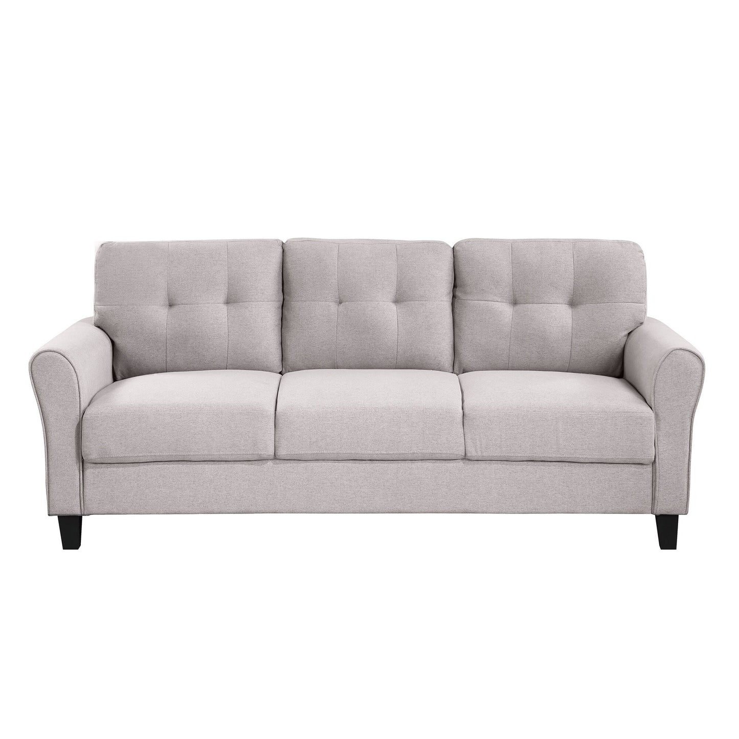 Roomfitters Modern Linen Upholstered Sofa, Stylish 3-Seat Couch for Living Room or Office Comfort