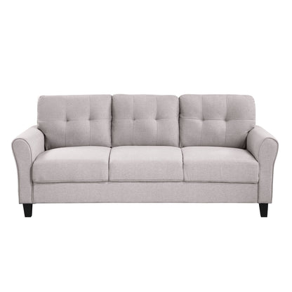 Roomfitters Modern Linen Upholstered Sofa, Stylish 3-Seat Couch for Living Room or Office Comfort