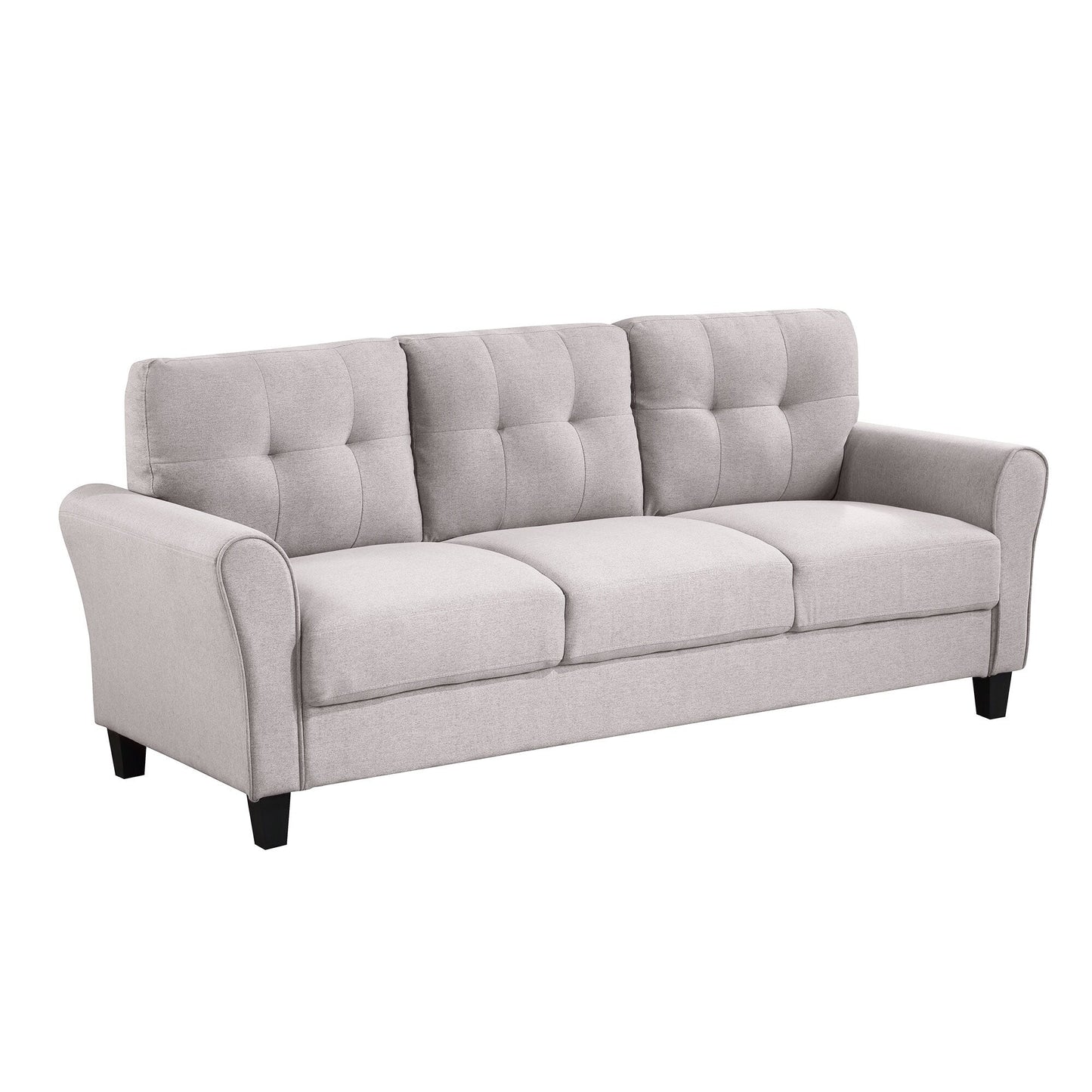 Roomfitters Modern Linen Upholstered Sofa, Stylish 3-Seat Couch for Living Room or Office Comfort