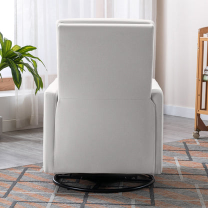 Roomfitters Modern Upholstered Rocker Nursery Chair, Plush Seating Glider Swivel Recliner Chair