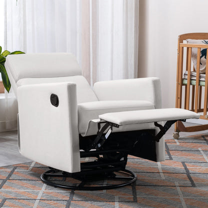 Roomfitters Modern Upholstered Rocker Nursery Chair, Plush Seating Glider Swivel Recliner Chair