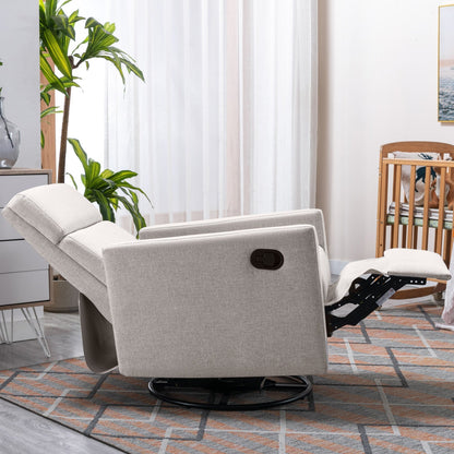 Roomfitters Modern Upholstered Rocker Nursery Chair, Plush Seating Glider Swivel Recliner Chair