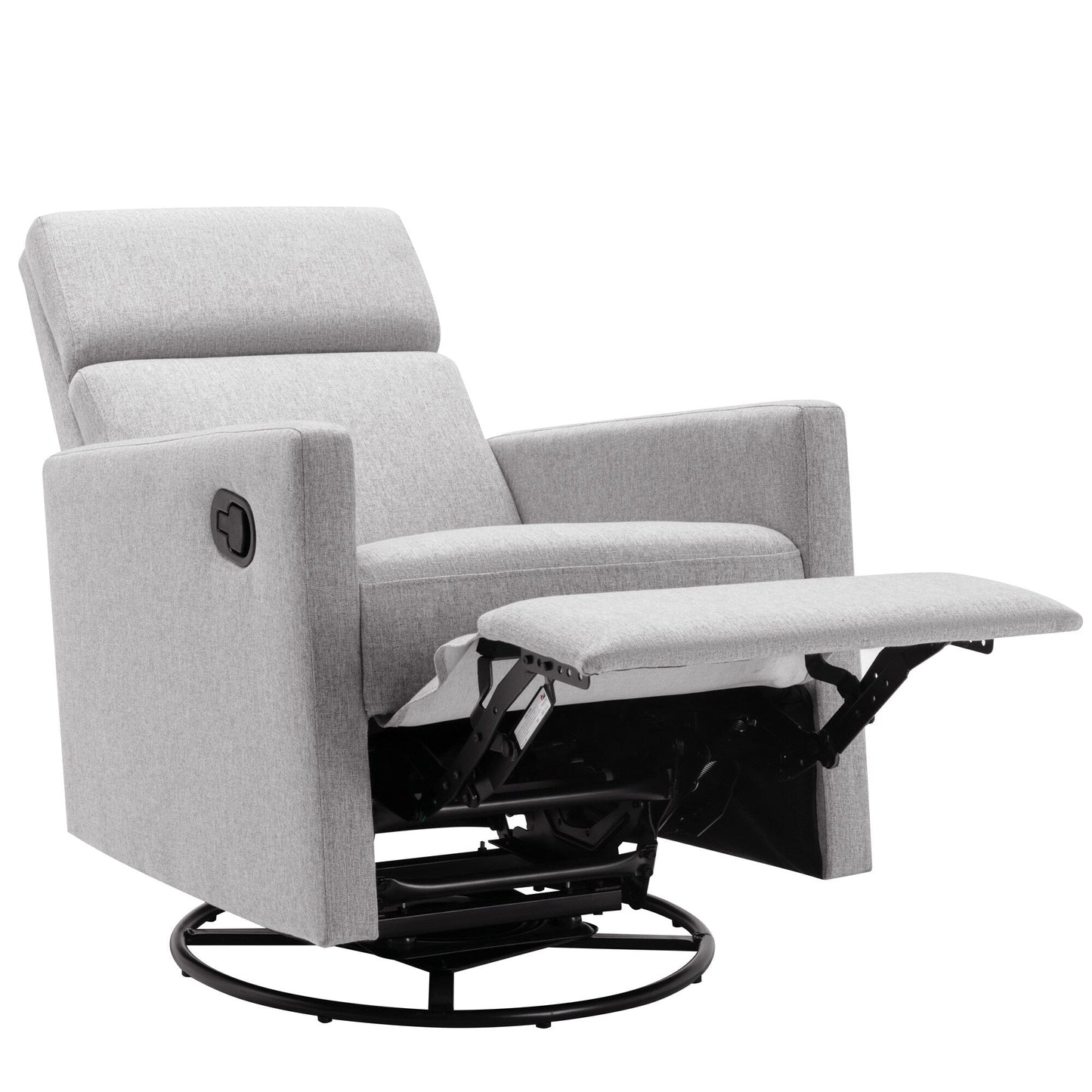 Roomfitters Modern Upholstered Rocker Nursery Chair, Plush Seating Glider Swivel Recliner Chair