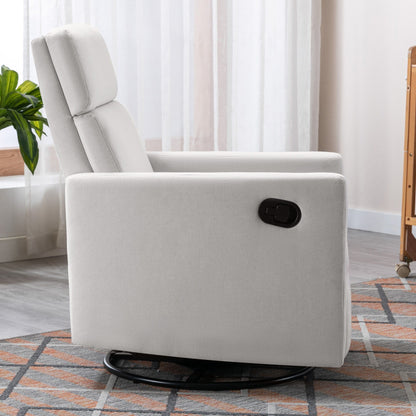 Roomfitters Modern Upholstered Rocker Nursery Chair, Plush Seating Glider Swivel Recliner Chair