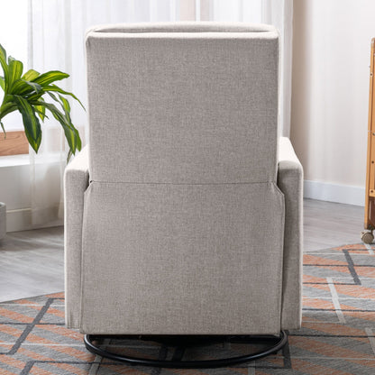 Roomfitters Modern Upholstered Rocker Nursery Chair, Plush Seating Glider Swivel Recliner Chair