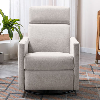 Roomfitters Modern Upholstered Rocker Nursery Chair, Plush Seating Glider Swivel Recliner Chair