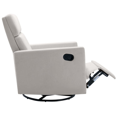 Roomfitters Modern Upholstered Rocker Nursery Chair, Plush Seating Glider Swivel Recliner Chair