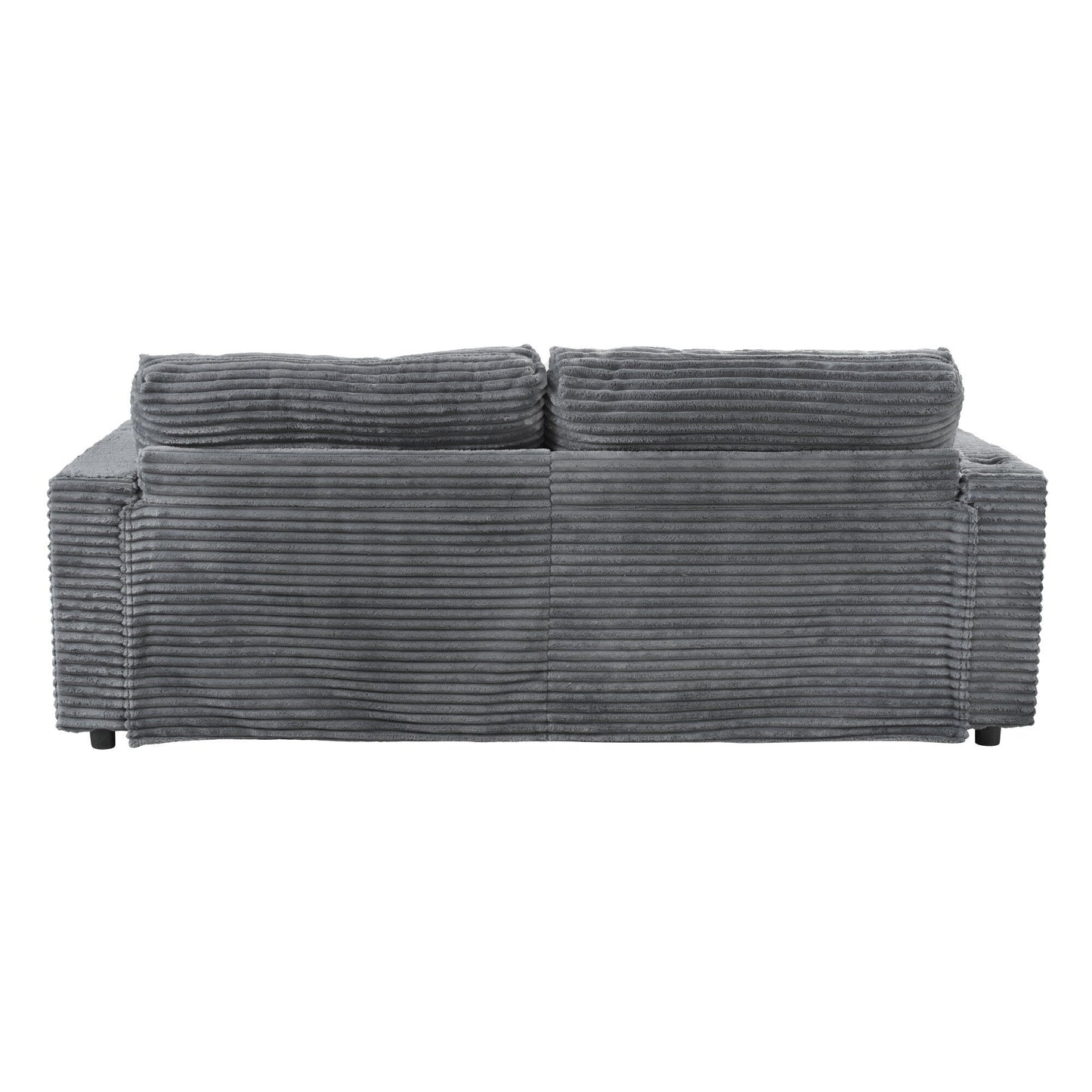 Roomfitters Oversized Loveseat Chaise Lounge Sectional Sofa Bed, Corduroy Sleeper with USB Ports, Cup Holders