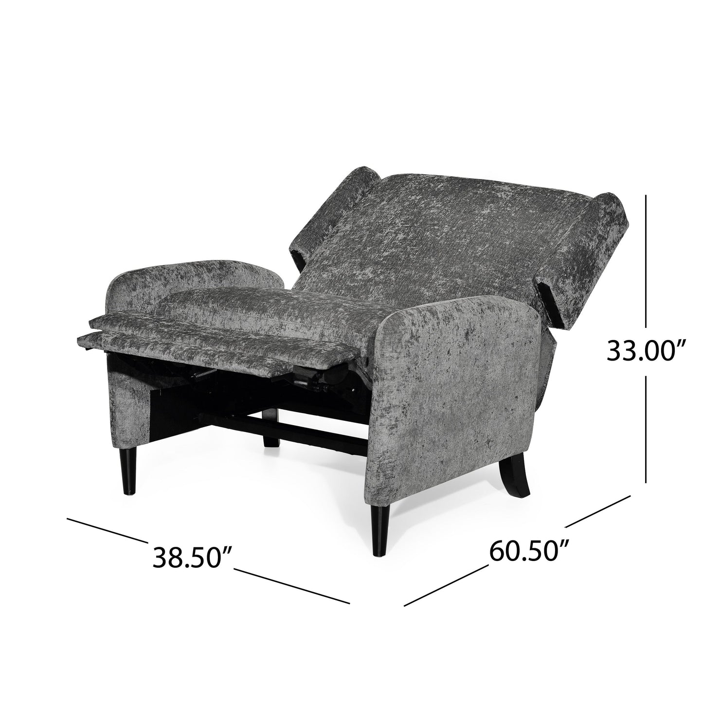 Roomfitters Oversized Textured Fabric Pushback Recliner, Cozy Recliner for Living Room