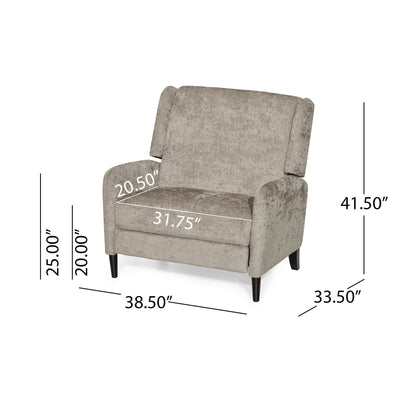 Roomfitters Oversized Textured Fabric Pushback Recliner, Cozy Recliner for Living Room