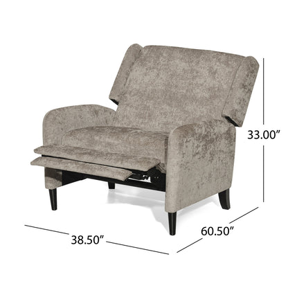 Roomfitters Oversized Textured Fabric Pushback Recliner, Cozy Recliner for Living Room