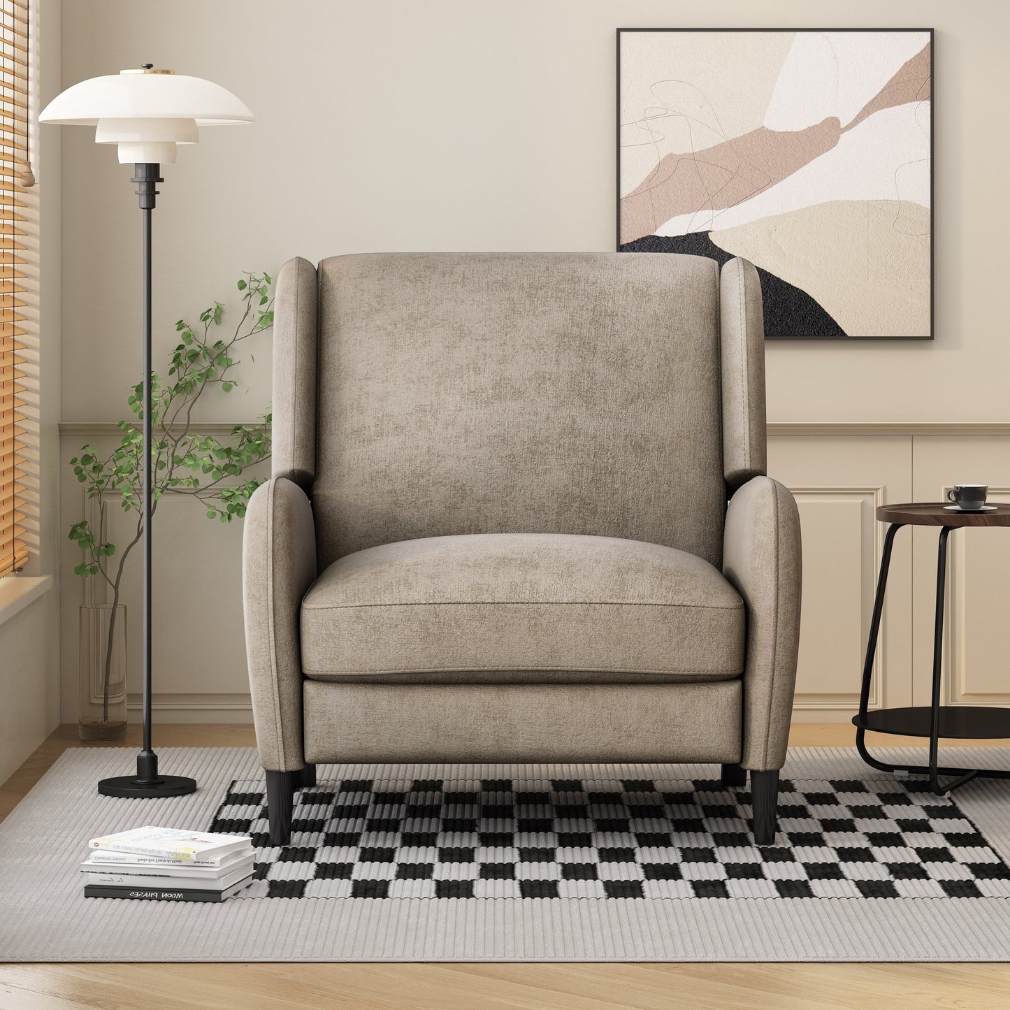 Roomfitters Oversized Textured Fabric Pushback Recliner, Cozy Recliner for Living Room