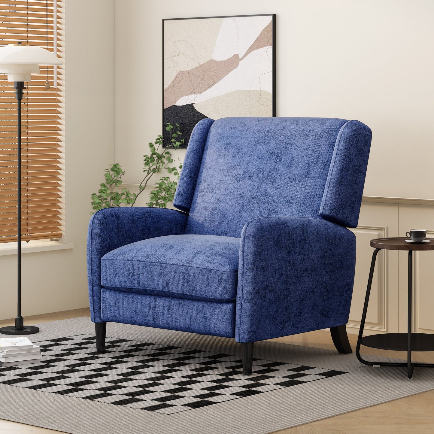 Roomfitters Oversized Textured Fabric Pushback Recliner, Cozy Recliner for Living Room
