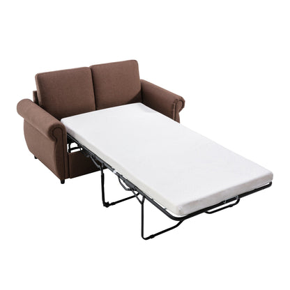Roomfitters Pull-Out Loveseat Sofa Bed with Twin Size Memory Mattress, Space-Saving Sleeper Couch for Living Room