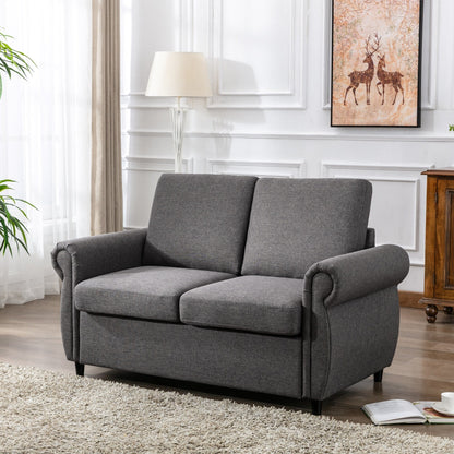Roomfitters Pull-Out Loveseat Sofa Bed with Twin Size Memory Mattress, Space-Saving Sleeper Couch for Living Room
