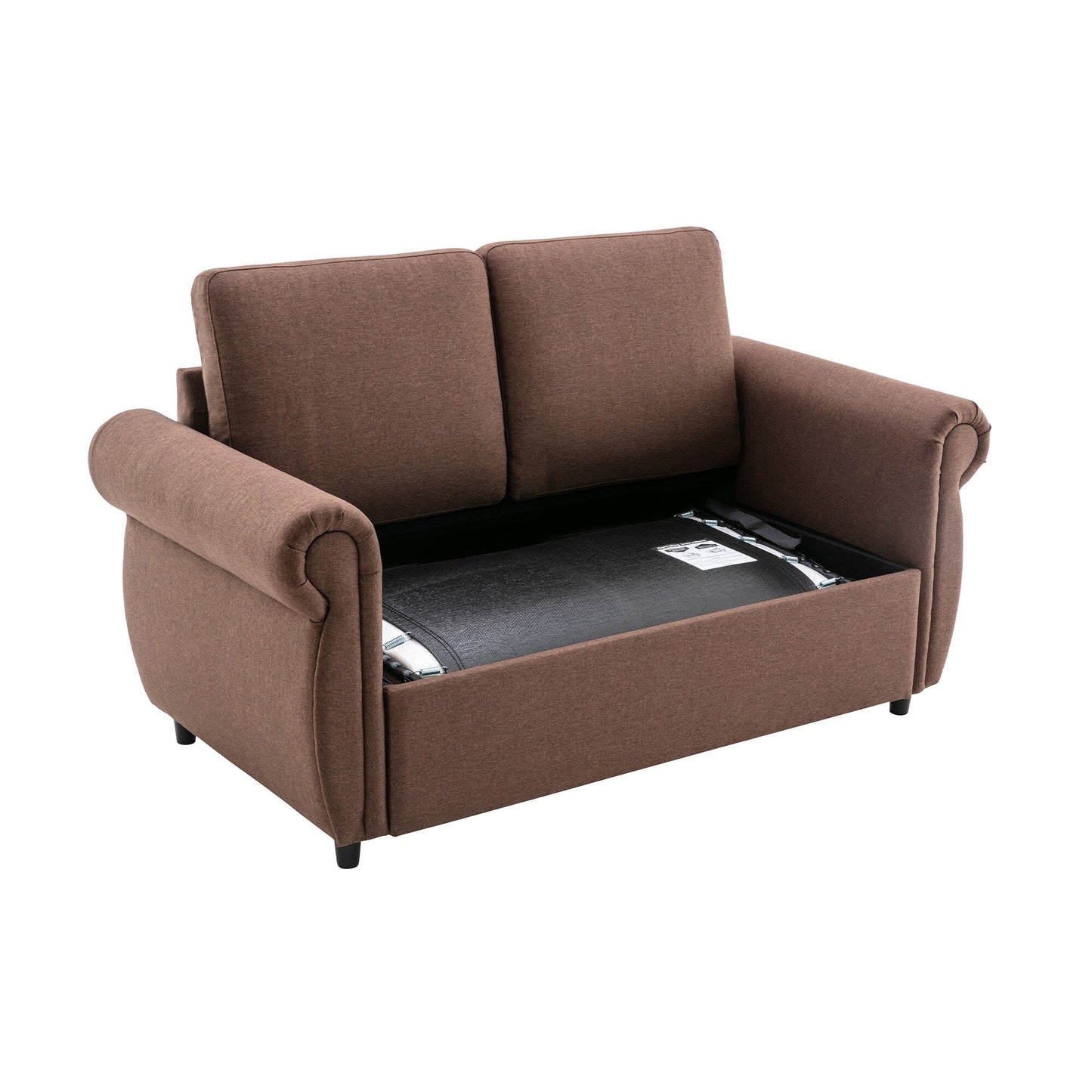 Roomfitters Pull-Out Loveseat Sofa Bed with Twin Size Memory Mattress, Space-Saving Sleeper Couch for Living Room