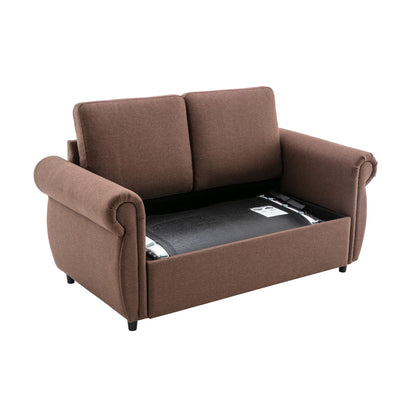 Roomfitters Pull-Out Loveseat Sofa Bed with Twin Size Memory Mattress, Space-Saving Sleeper Couch for Living Room