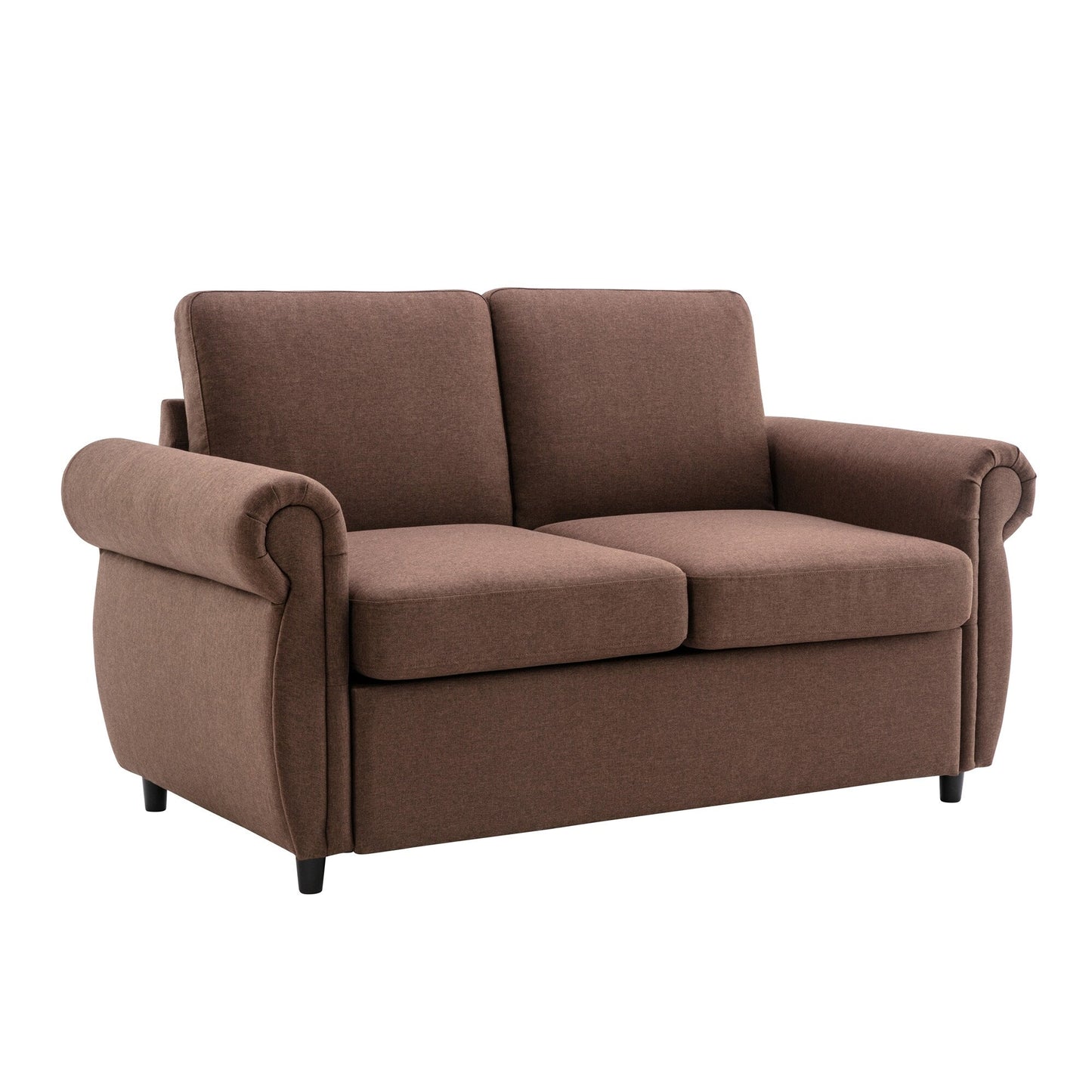 Roomfitters Pull-Out Loveseat Sofa Bed with Twin Size Memory Mattress, Space-Saving Sleeper Couch for Living Room