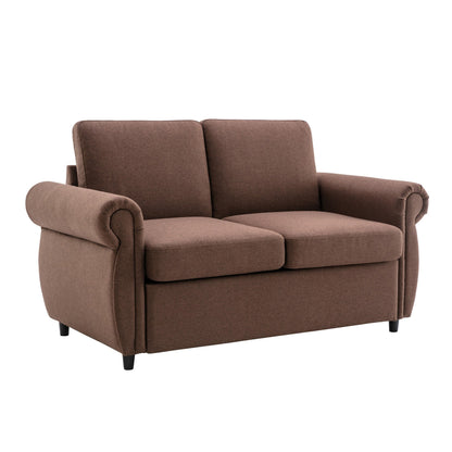 Roomfitters Pull-Out Loveseat Sofa Bed with Twin Size Memory Mattress, Space-Saving Sleeper Couch for Living Room