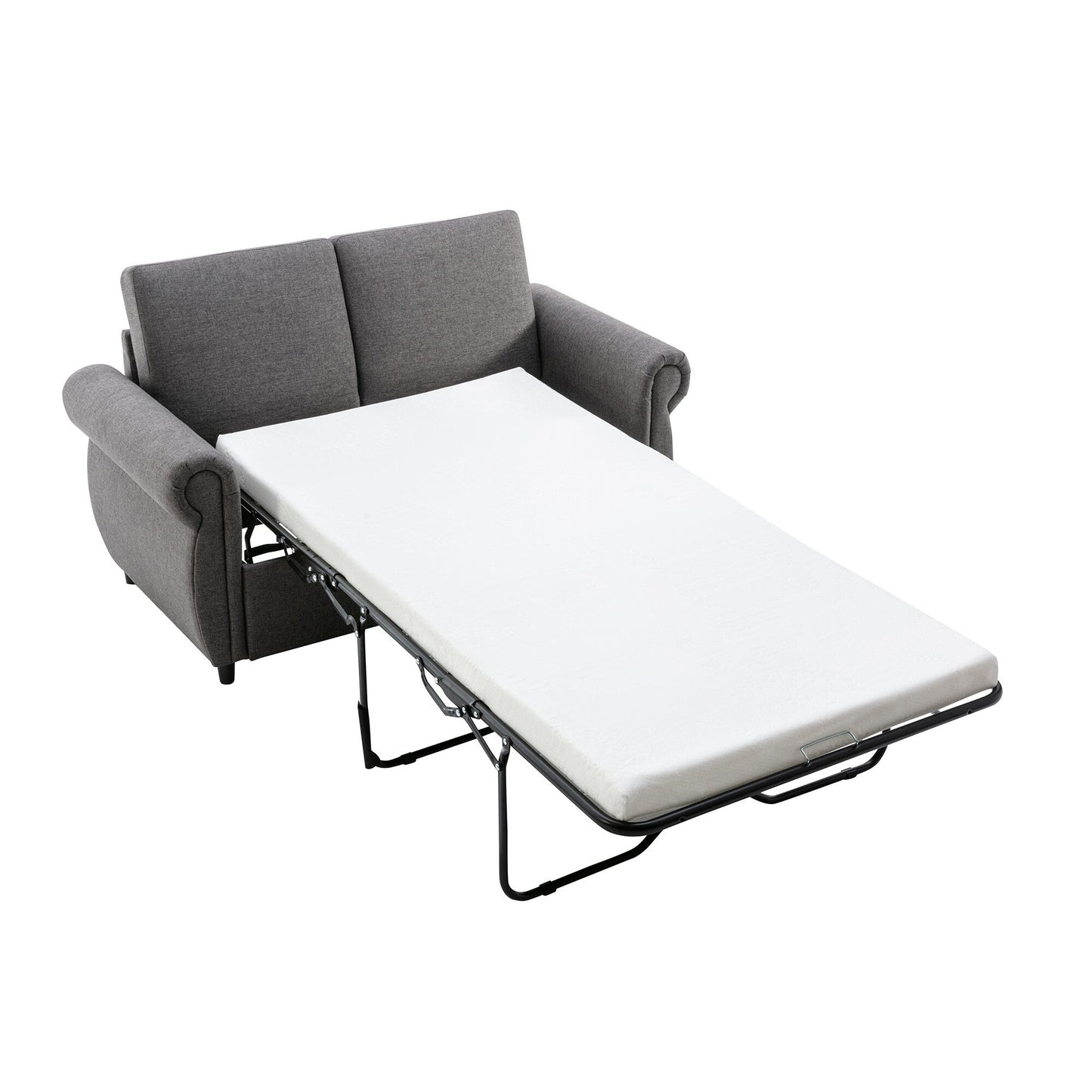 Roomfitters Pull-Out Loveseat Sofa Bed with Twin Size Memory Mattress, Space-Saving Sleeper Couch for Living Room