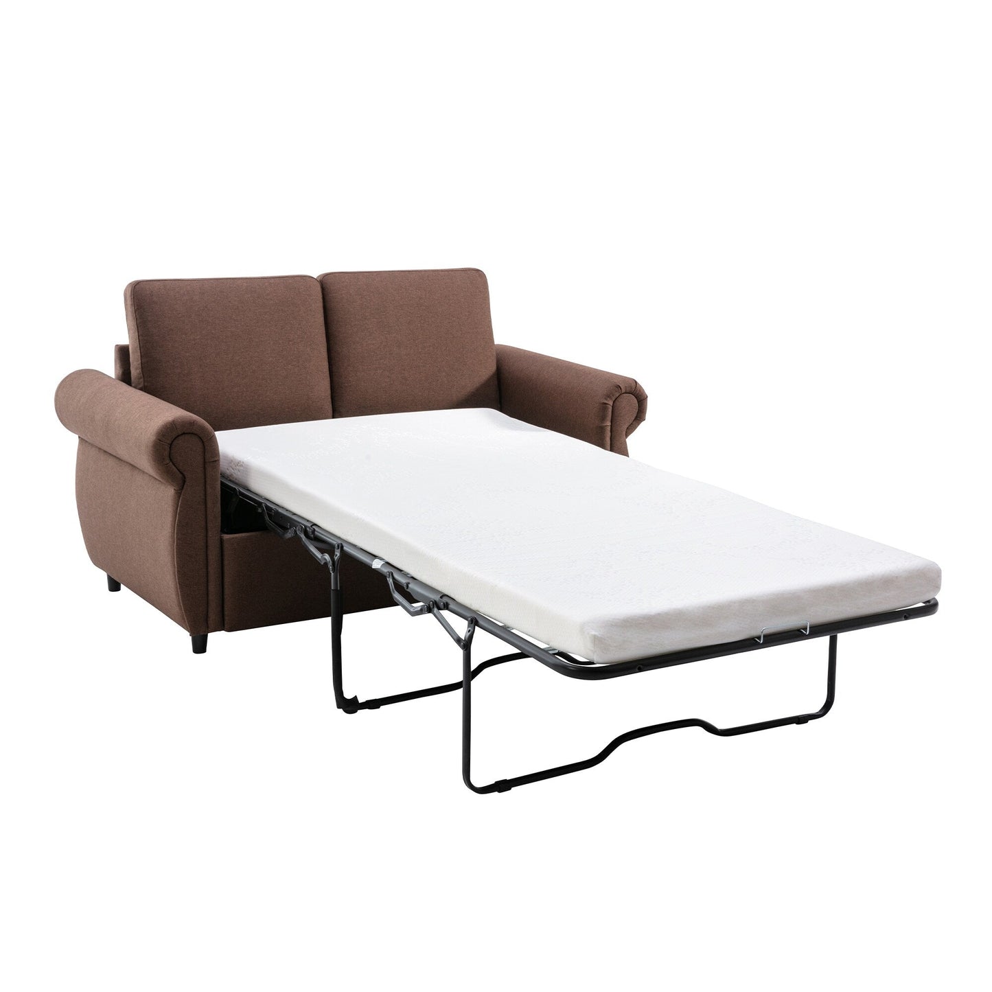Roomfitters Pull-Out Loveseat Sofa Bed with Twin Size Memory Mattress, Space-Saving Sleeper Couch for Living Room