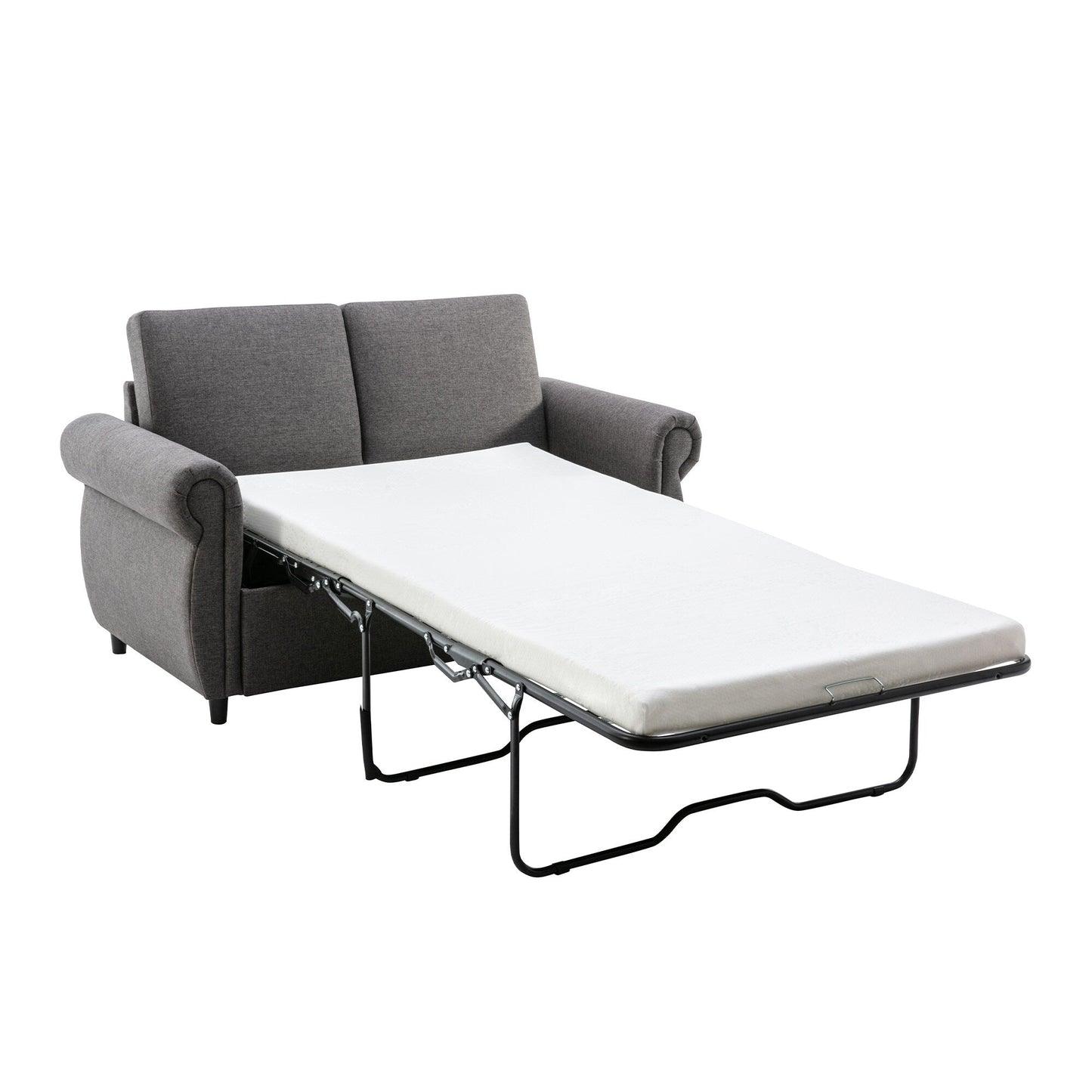 Roomfitters Pull-Out Loveseat Sofa Bed with Twin Size Memory Mattress, Space-Saving Sleeper Couch for Living Room