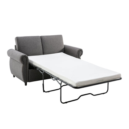 Roomfitters Pull-Out Loveseat Sofa Bed with Twin Size Memory Mattress, Space-Saving Sleeper Couch for Living Room