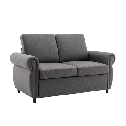 Roomfitters Pull-Out Loveseat Sofa Bed with Twin Size Memory Mattress, Space-Saving Sleeper Couch for Living Room