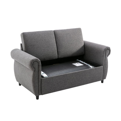 Roomfitters Pull-Out Loveseat Sofa Bed with Twin Size Memory Mattress, Space-Saving Sleeper Couch for Living Room