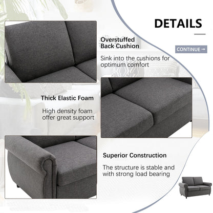 Roomfitters Pull-Out Loveseat Sofa Bed with Twin Size Memory Mattress, Space-Saving Sleeper Couch for Living Room