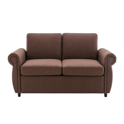 Roomfitters Pull-Out Loveseat Sofa Bed with Twin Size Memory Mattress, Space-Saving Sleeper Couch for Living Room
