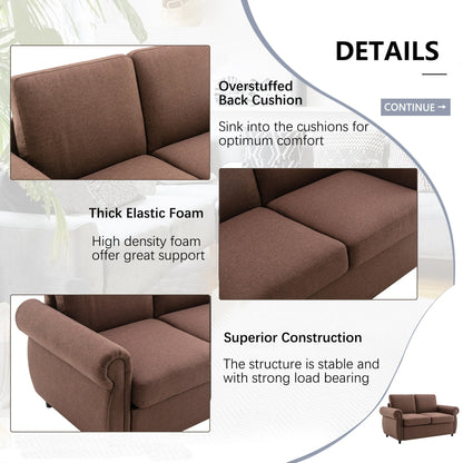 Roomfitters Pull-Out Loveseat Sofa Bed with Twin Size Memory Mattress, Space-Saving Sleeper Couch for Living Room