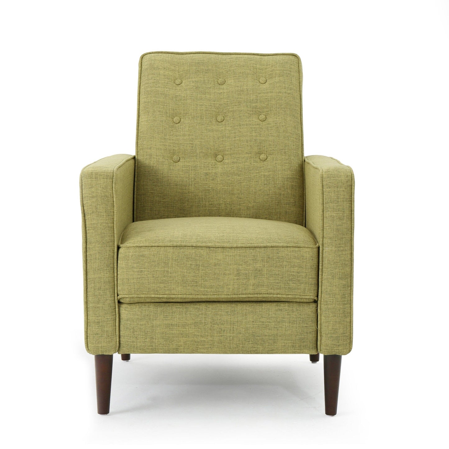 Roomfitters Push-Back Recliner Chair with Button Tufting and Tapered Wood Legs, Lounge Accent Chair for Living Room