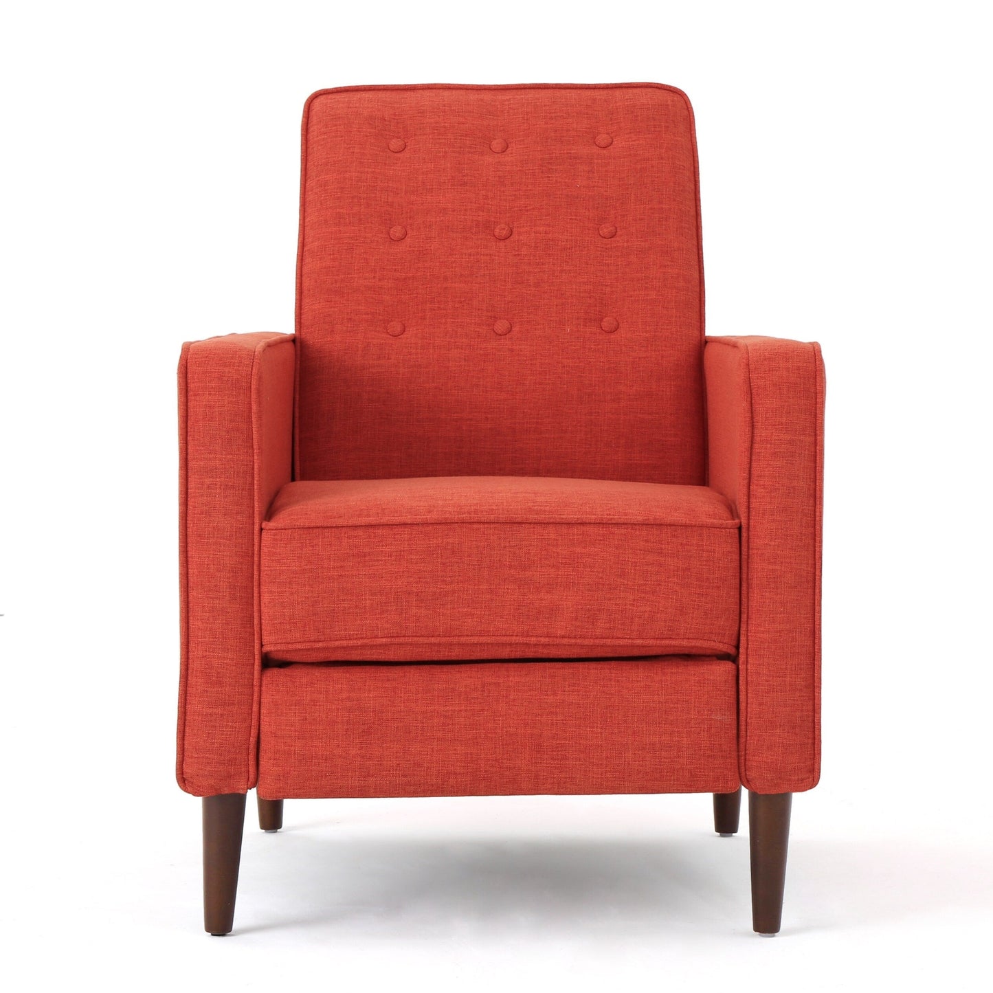 Roomfitters Push-Back Recliner Chair with Button Tufting and Tapered Wood Legs, Lounge Accent Chair for Living Room