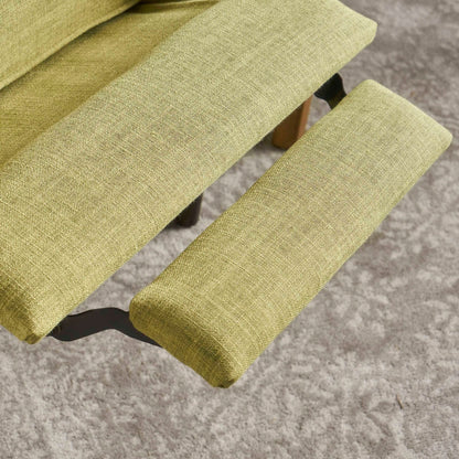 Roomfitters Push-Back Recliner Chair with Button Tufting and Tapered Wood Legs, Lounge Accent Chair for Living Room