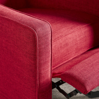 Roomfitters Push-Back Recliner Chair with Button Tufting and Tapered Wood Legs, Lounge Accent Chair for Living Room