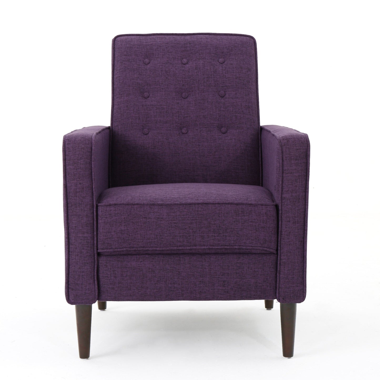 Roomfitters Push-Back Recliner Chair with Button Tufting and Tapered Wood Legs, Lounge Accent Chair for Living Room