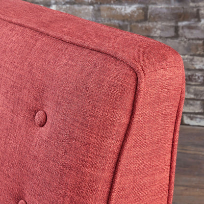 Roomfitters Push-Back Recliner Chair with Button Tufting and Tapered Wood Legs, Lounge Accent Chair for Living Room
