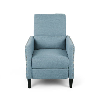 Roomfitters Push-Back Recliner Chair with Nailhead Trim and Tapered Legs, Tufted Accent Lounge Chair for Living Room