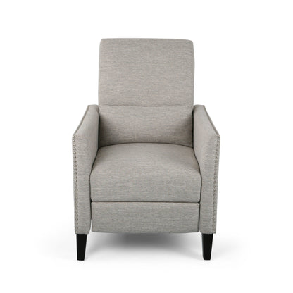 Roomfitters Push-Back Recliner Chair with Nailhead Trim and Tapered Legs, Tufted Accent Lounge Chair for Living Room