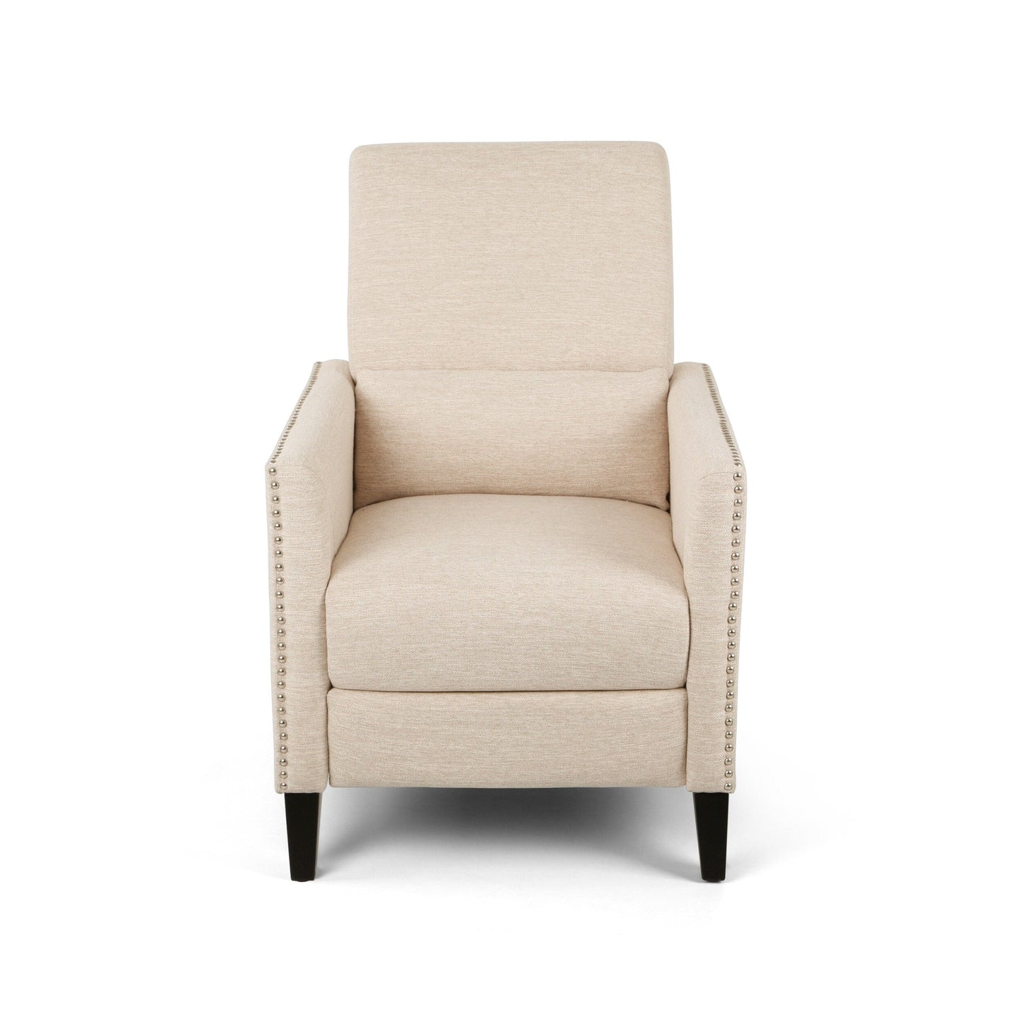 Roomfitters Push-Back Recliner Chair with Nailhead Trim and Tapered Legs, Tufted Accent Lounge Chair for Living Room