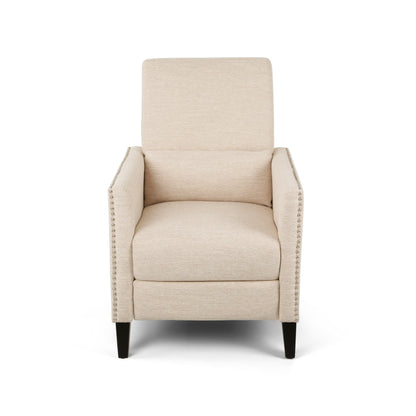 Roomfitters Push-Back Recliner Chair with Nailhead Trim and Tapered Legs, Tufted Accent Lounge Chair for Living Room