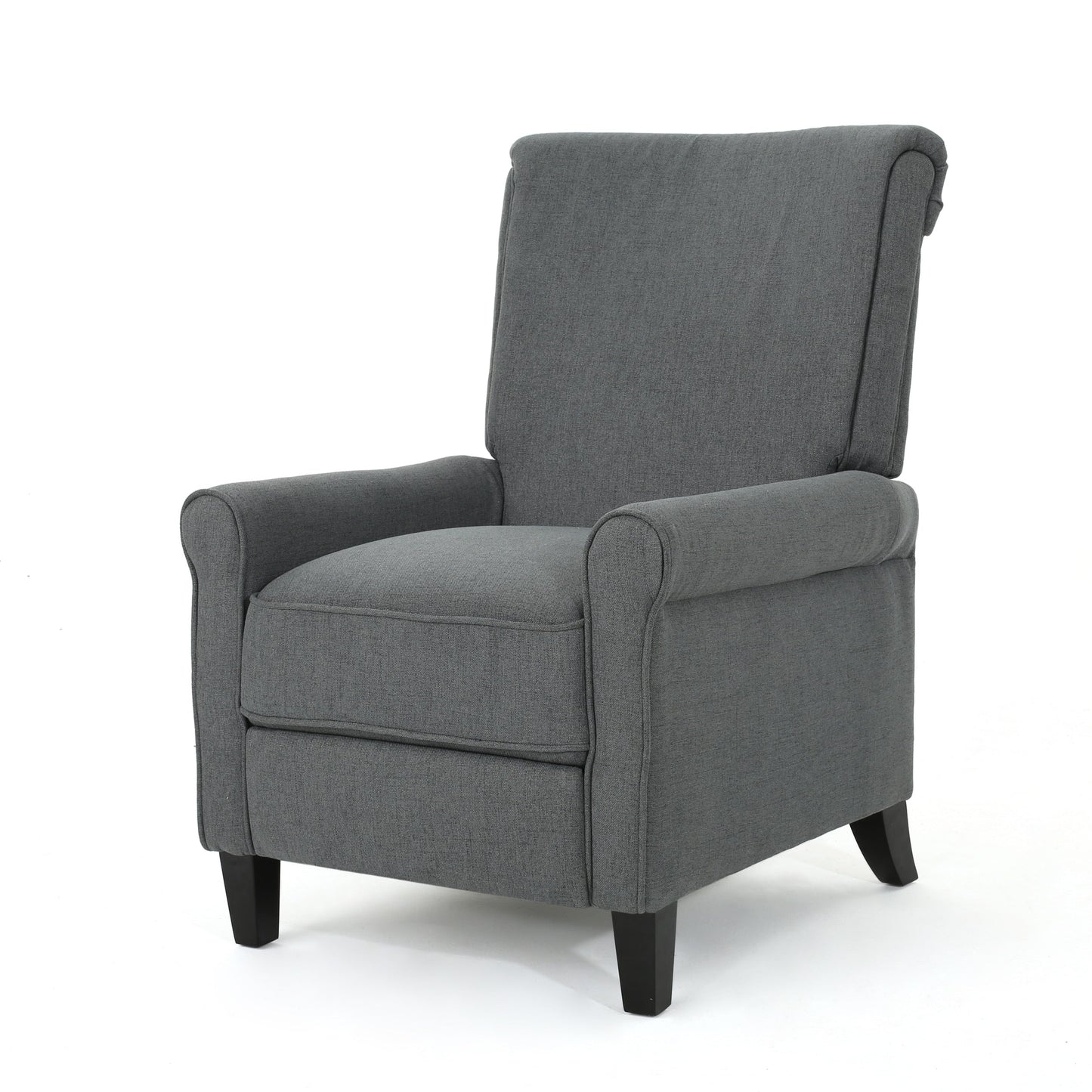 Roomfitters Push Back Recliner Chair with Rolled Arms and Padded Seat for Living Room or Study