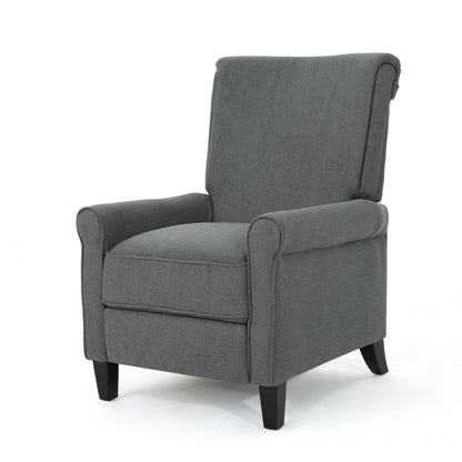 Roomfitters Push Back Recliner Chair with Rolled Arms and Padded Seat for Living Room or Study