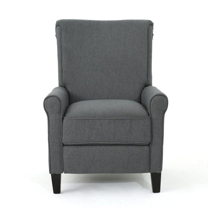 Roomfitters Push Back Recliner Chair with Rolled Arms and Padded Seat for Living Room or Study