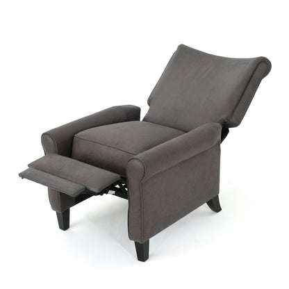 Roomfitters Push Back Recliner Chair with Rolled Arms and Padded Seat for Living Room or Study