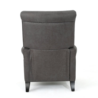 Roomfitters Push Back Recliner Chair with Rolled Arms and Padded Seat for Living Room or Study