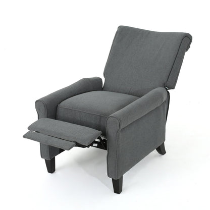 Roomfitters Push Back Recliner Chair with Rolled Arms and Padded Seat for Living Room or Study