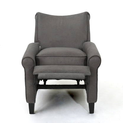 Roomfitters Push Back Recliner Chair with Rolled Arms and Padded Seat for Living Room or Study
