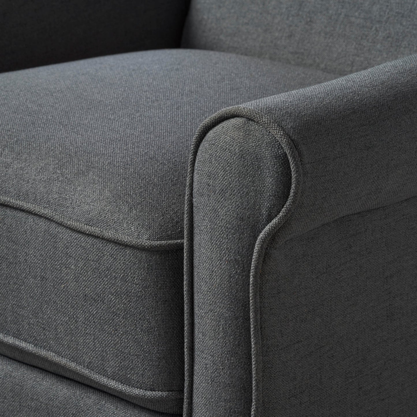 Roomfitters Push Back Recliner Chair with Rolled Arms and Padded Seat for Living Room or Study